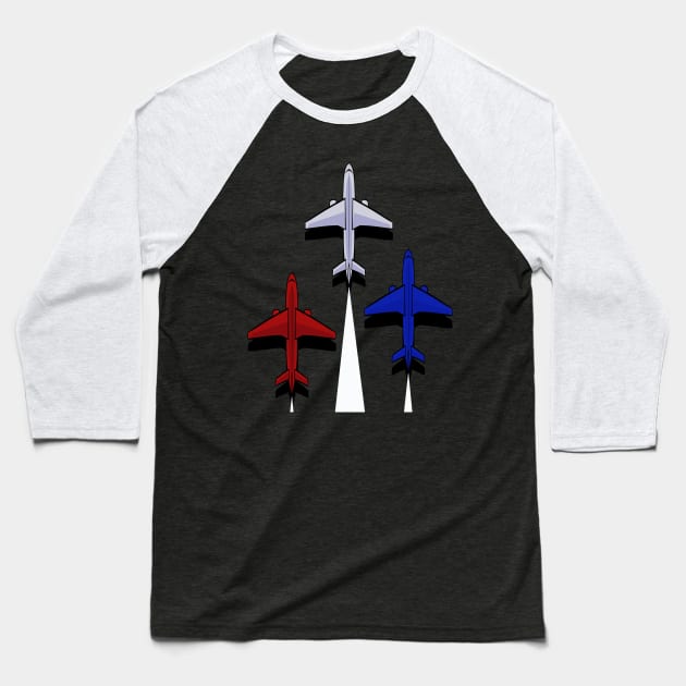 Aviation Day Patriotic Baseball T-Shirt by Noseking